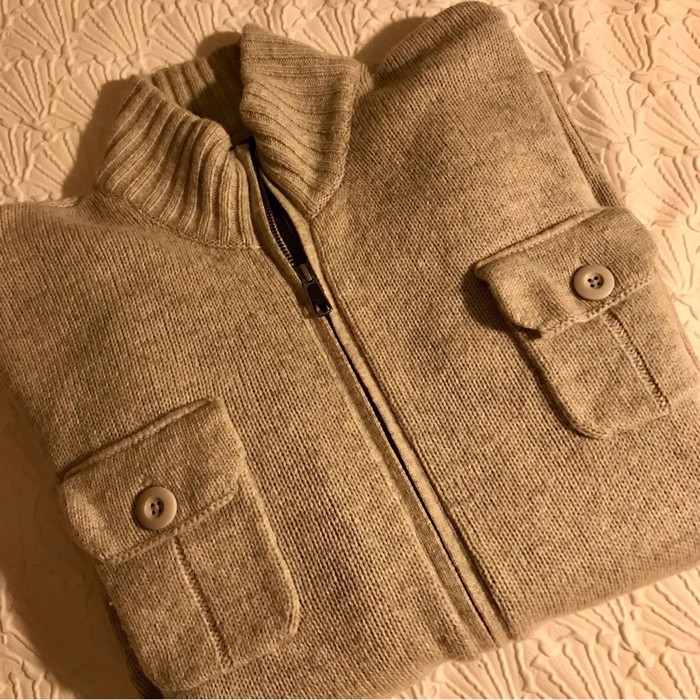 Garret Scott Gray Zippered Sweater Size Large
